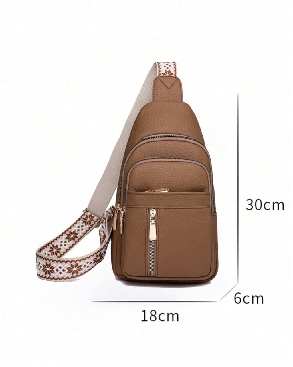 Brown Luxe Sling Crossbody Bag