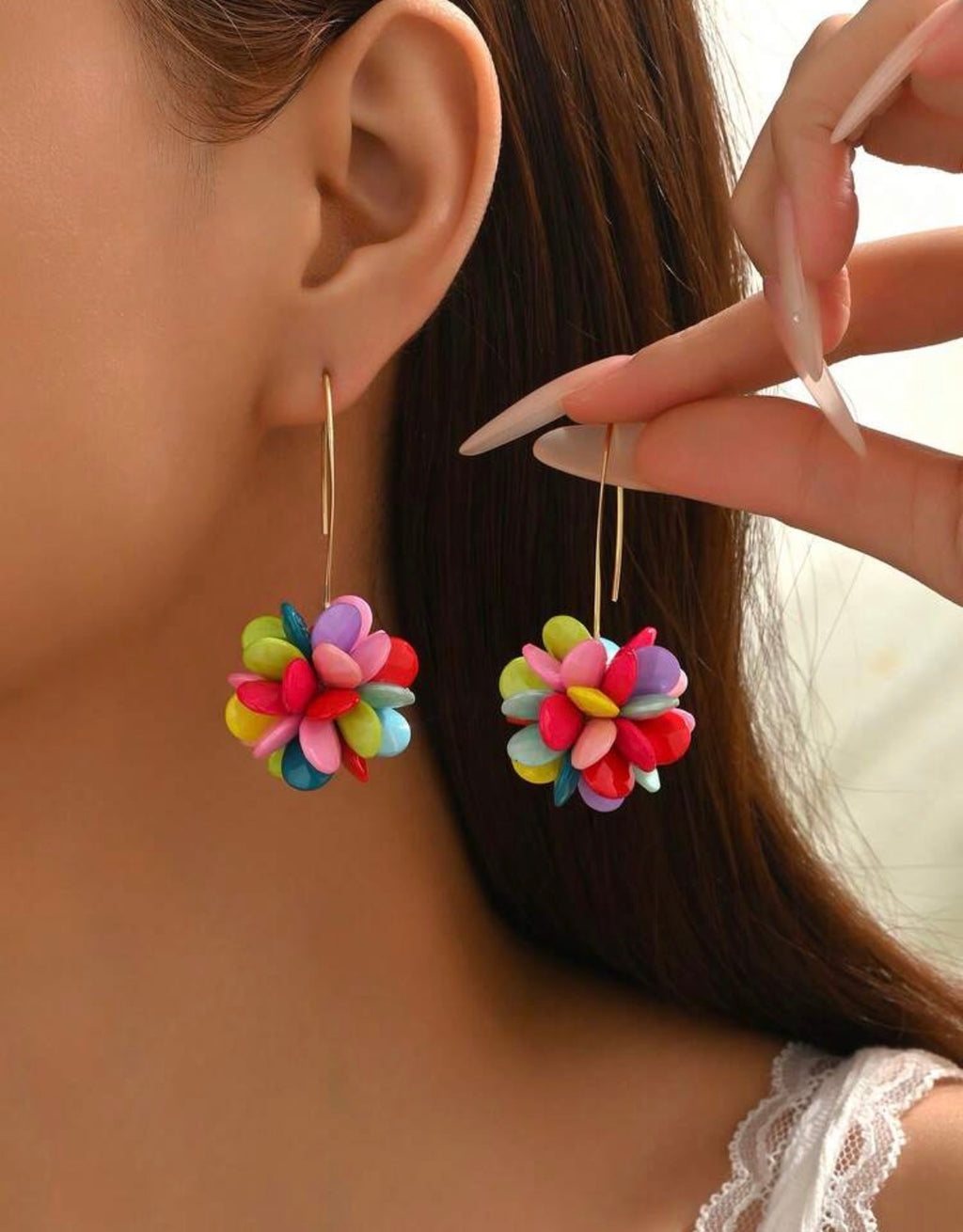 Colour Pop Flower Drop Earrings