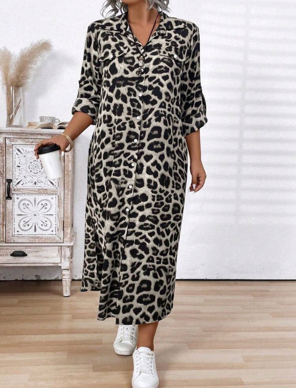 CURVE Leopard Shirt Dress