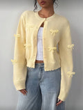 Cute as A Bow Butter Yellow Cardigan