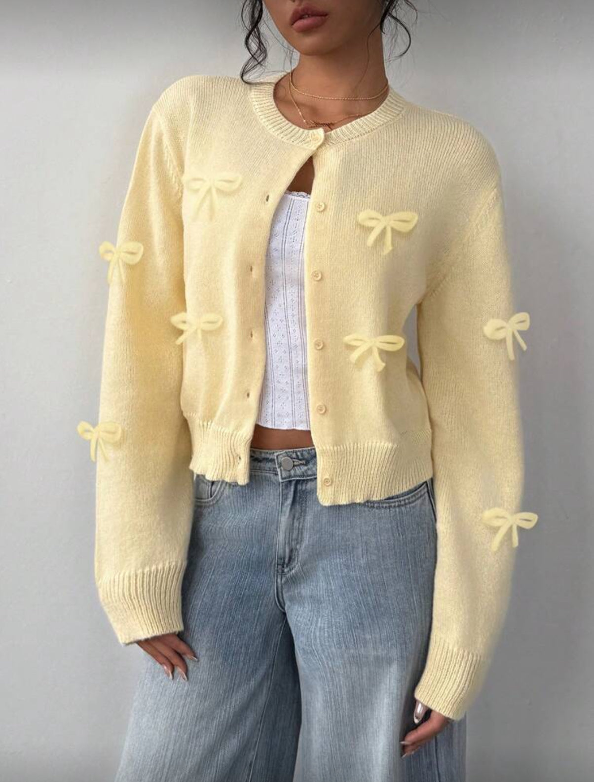 Cute as A Bow Butter Yellow Cardigan