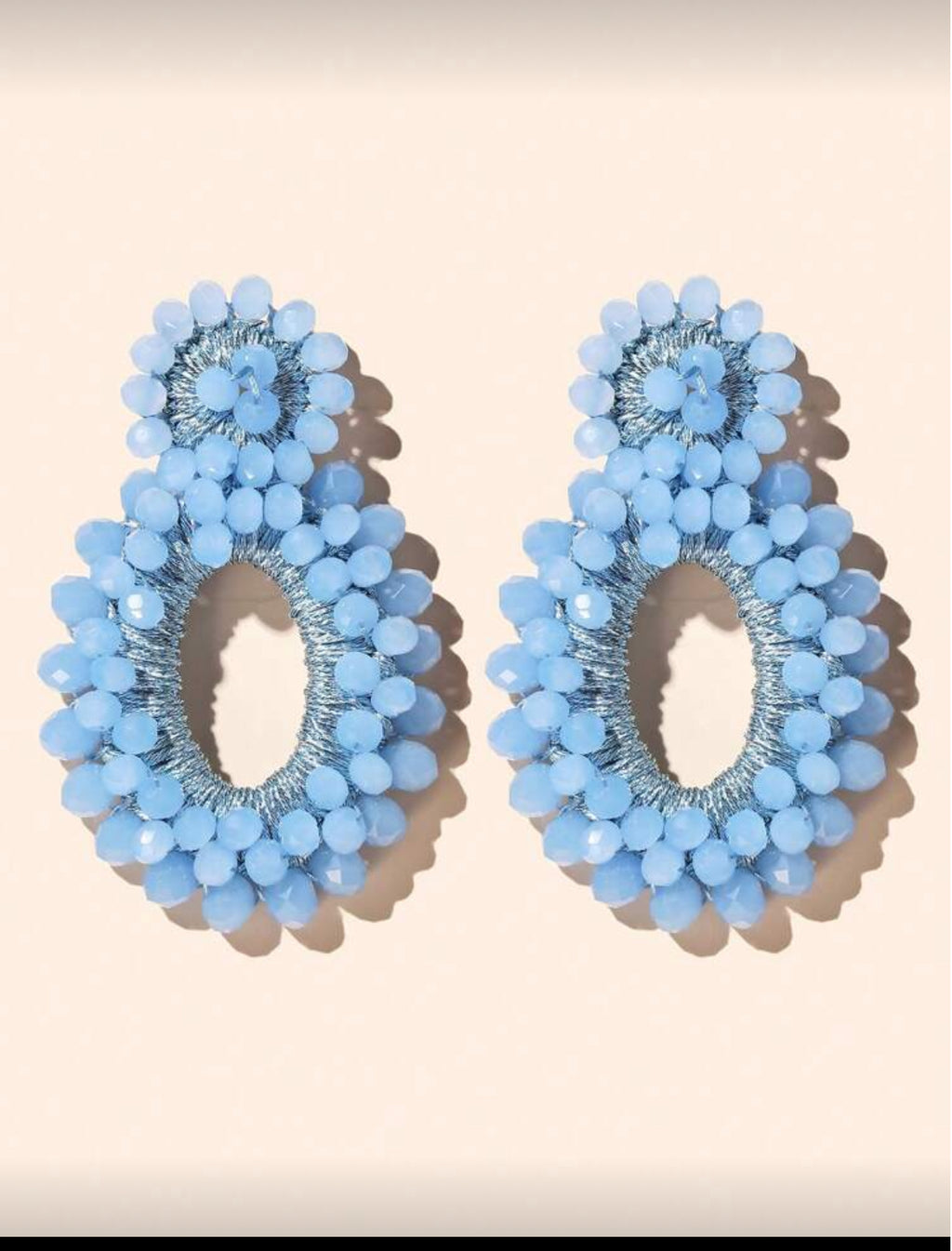 Beaded Round Drop Earrings
