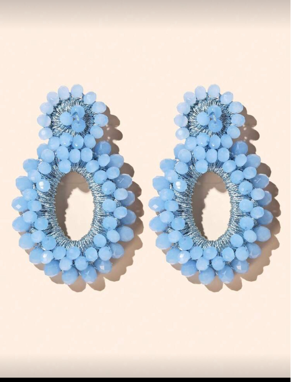 Beaded Round Drop Earrings