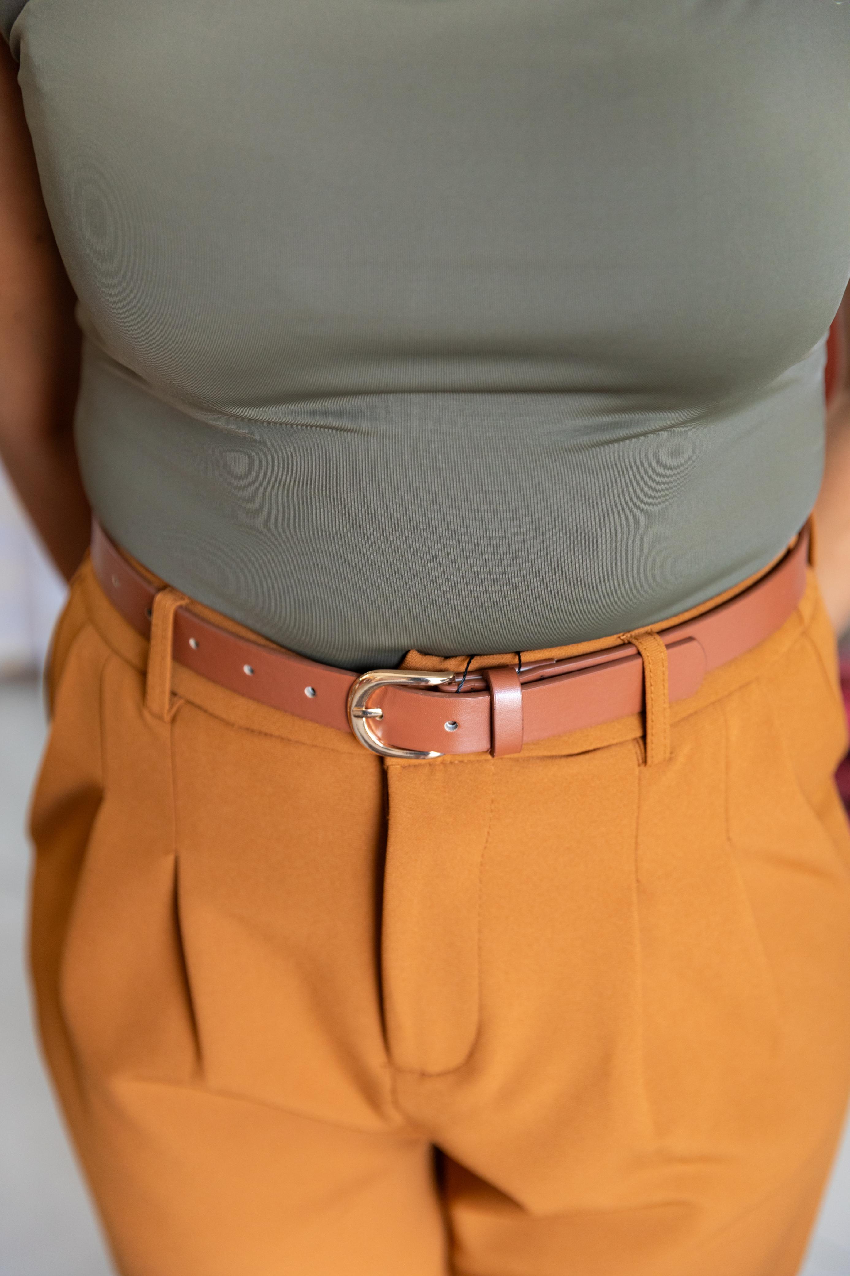Sleek Gold Buckle Belt – 2 Colour Options