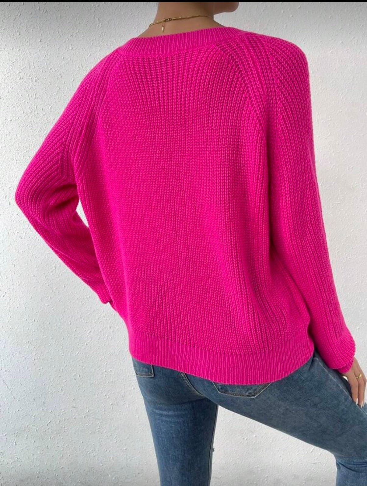 Hot Pink V Neck Jersey