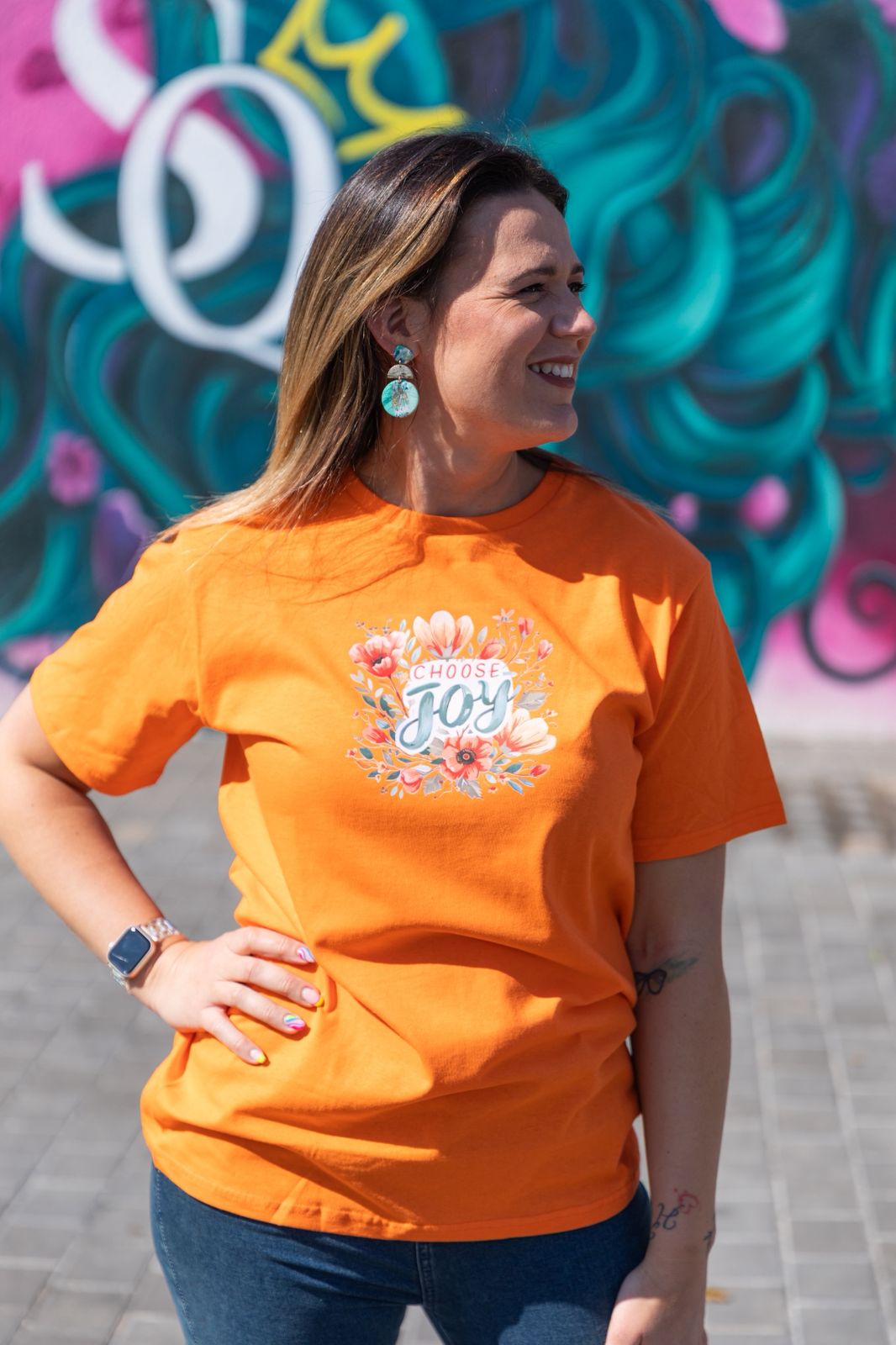 Bright Floral Faith Graphic Tees – Easy Fit Unisex