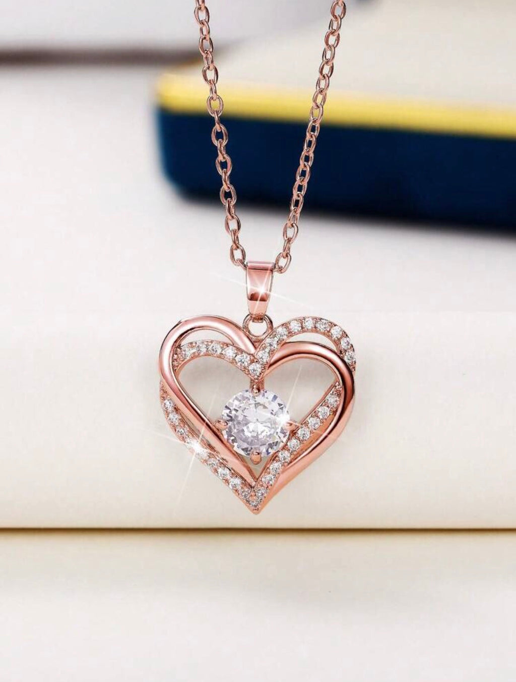 Cubic Zirconia Heart Necklace – Multiple Colours for Every Mood 💕