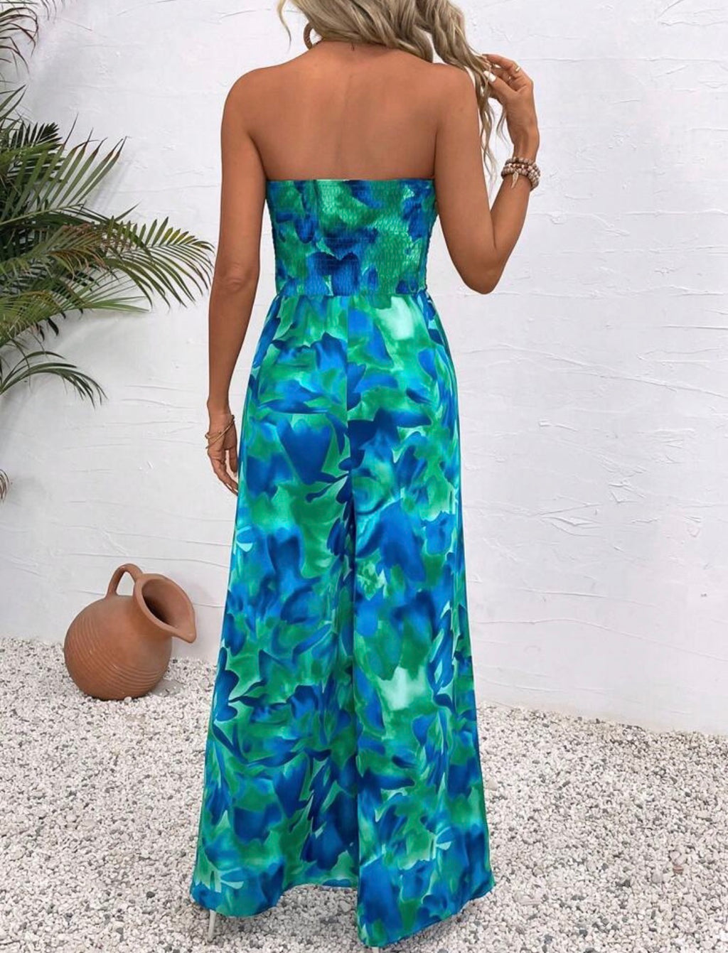 Azure-Green-Blue-Escape-Strapless-Wide-Leg-Jumpsuit-back
