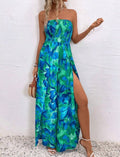 Azure-Green-Blue-Escape-Strapless-Wide-Leg-Jumpsuit-front
