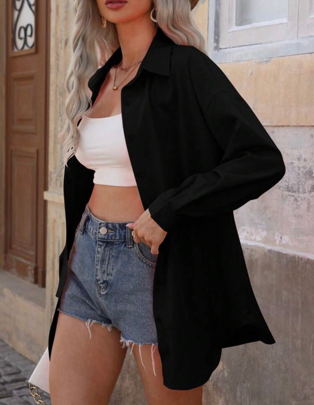 Black-Button-Up-Oversized-Blouse-side
