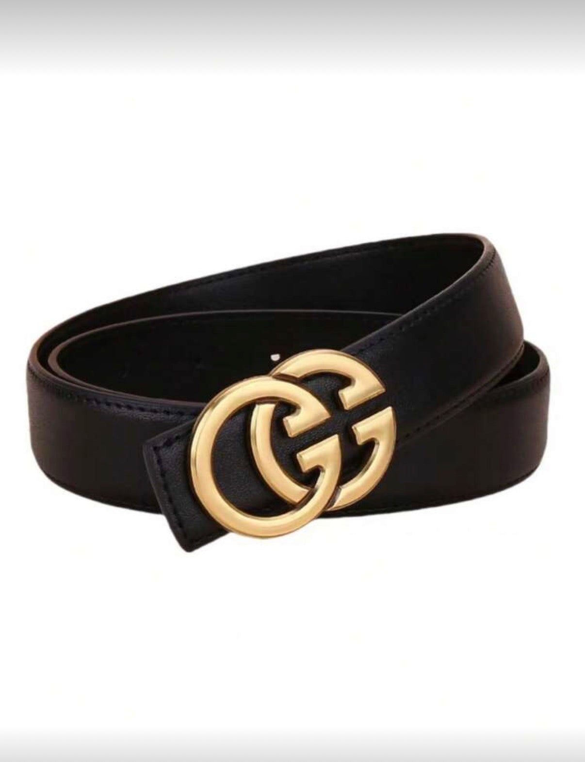 Black-Double-G-Designer-Buckle-Belt-front