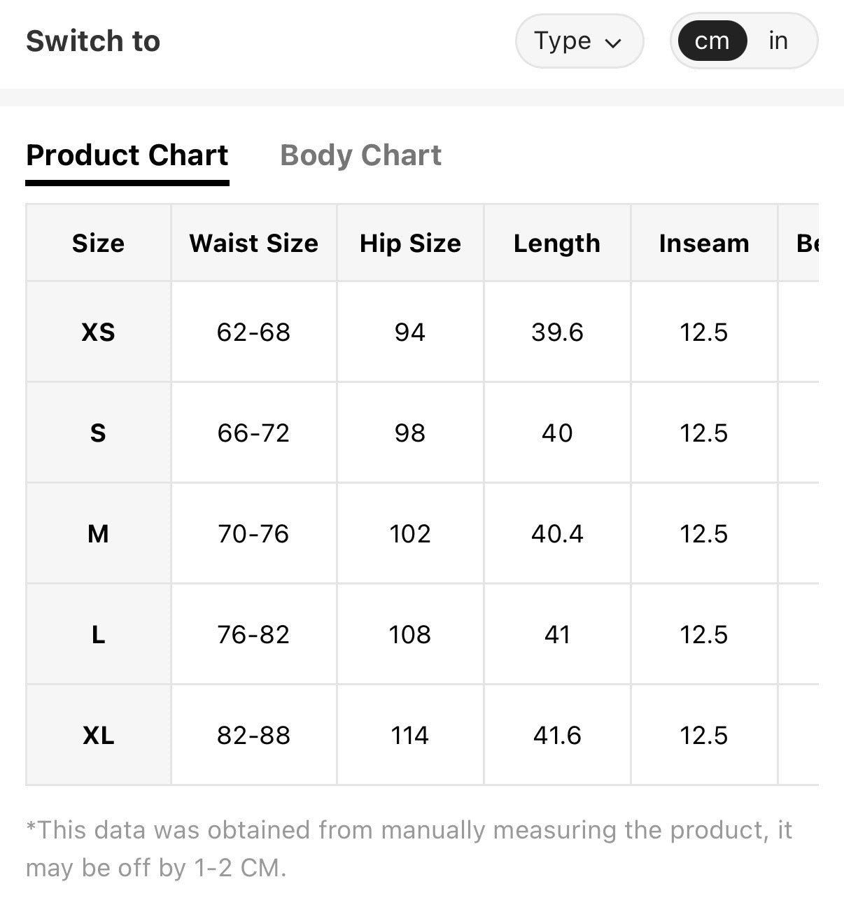 Black-Front-Bow-Flowy-Skort-sizing-chart