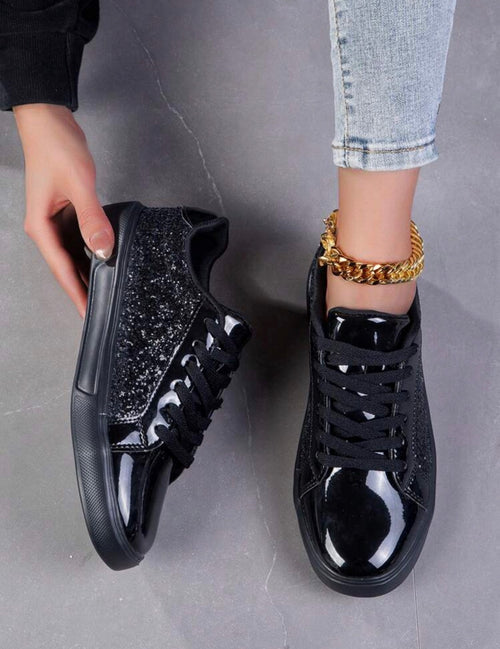 Black-Glitter-Luxe-Sneaker-front