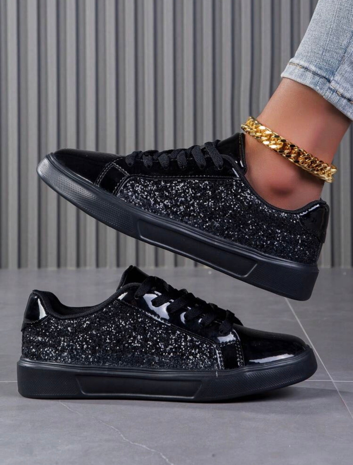 Black-Glitter-Luxe-Sneaker-side