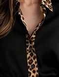 Black-Satin-Leopard-Print-Contrast-Blouse-front