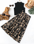 Black-Sleeveless-Neutral-Black-Maxi-Skirt-Botanical-Breeze-Two-Piece-Set-front