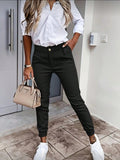 Black-Slim-Fit-Light-Weight-cuffed-Pants-front