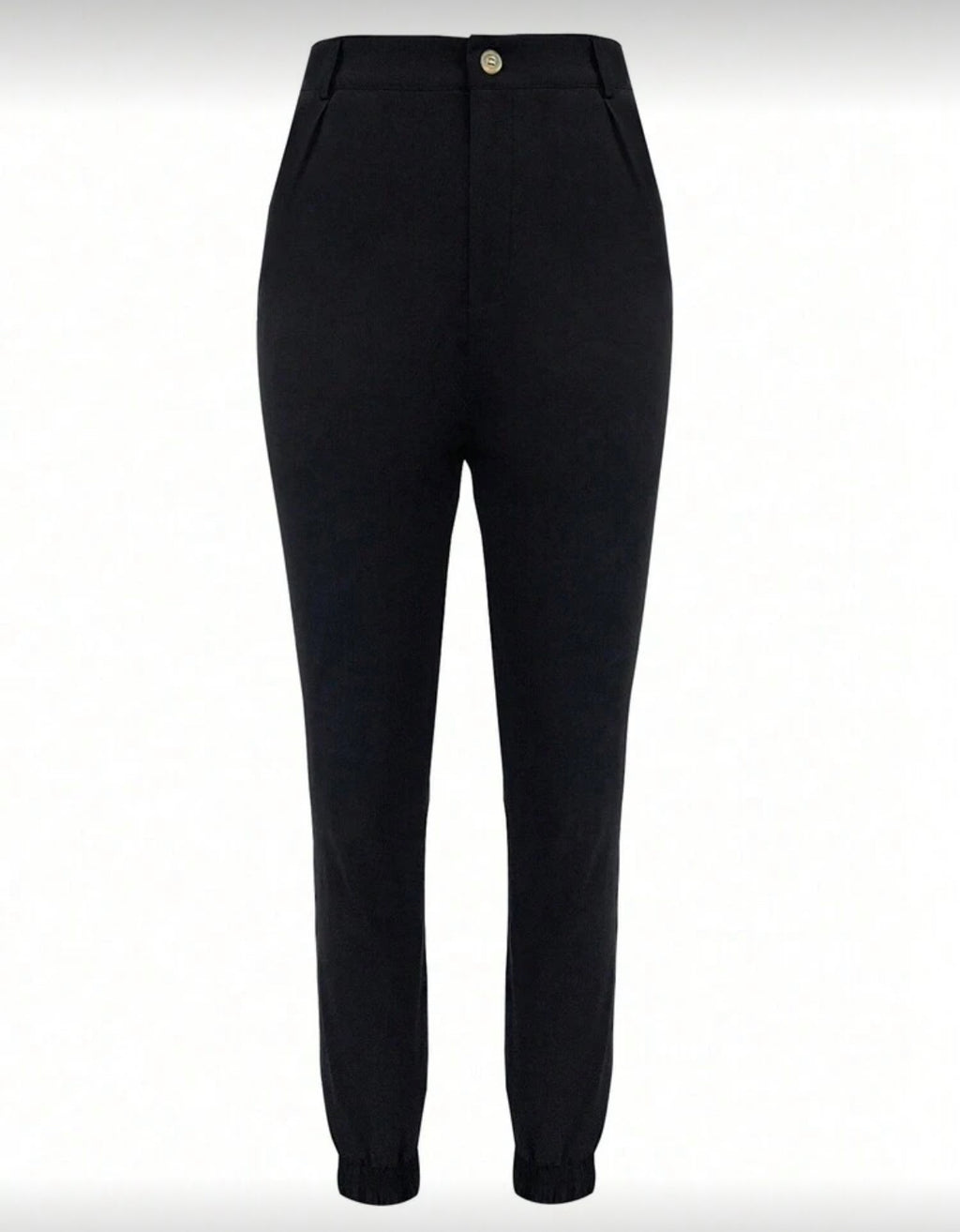 Black-Slim-Fit-Light-Weight-cuffed-Pants-front2