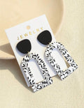 Black-White-Rectangle-Statement-Earrings-side