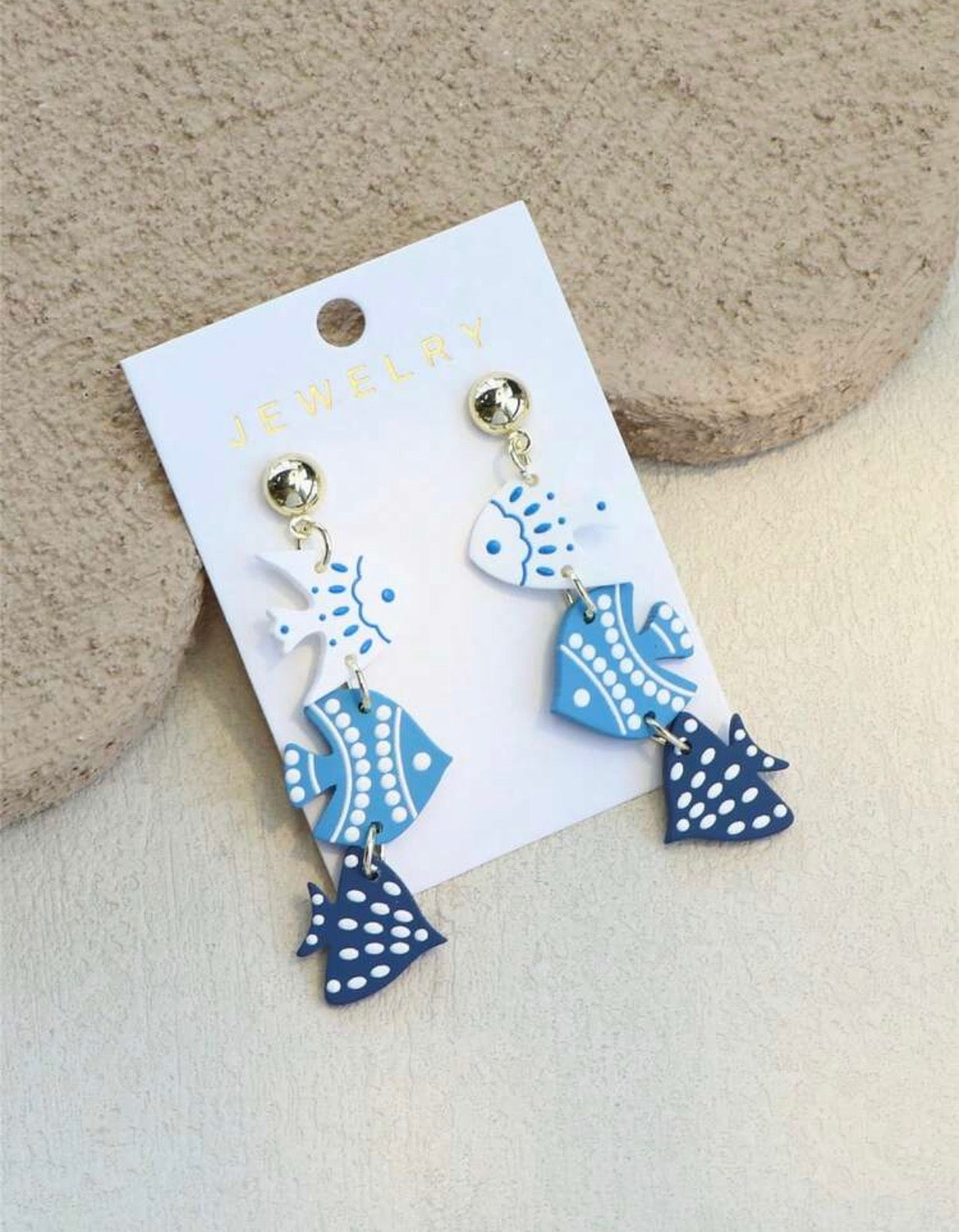 Blue-Fish-Ocean-Friends-Statement-Earrings-front