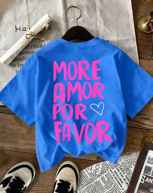 Blue-Pink-Contrast-More-Amor-Por-Favor-Graphic-T-Shirt-back