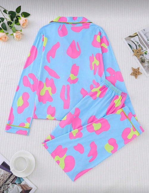 Blue-Pink-Piping-Trim-Abstract-Leopard-Winter-Pajamas-Set-back