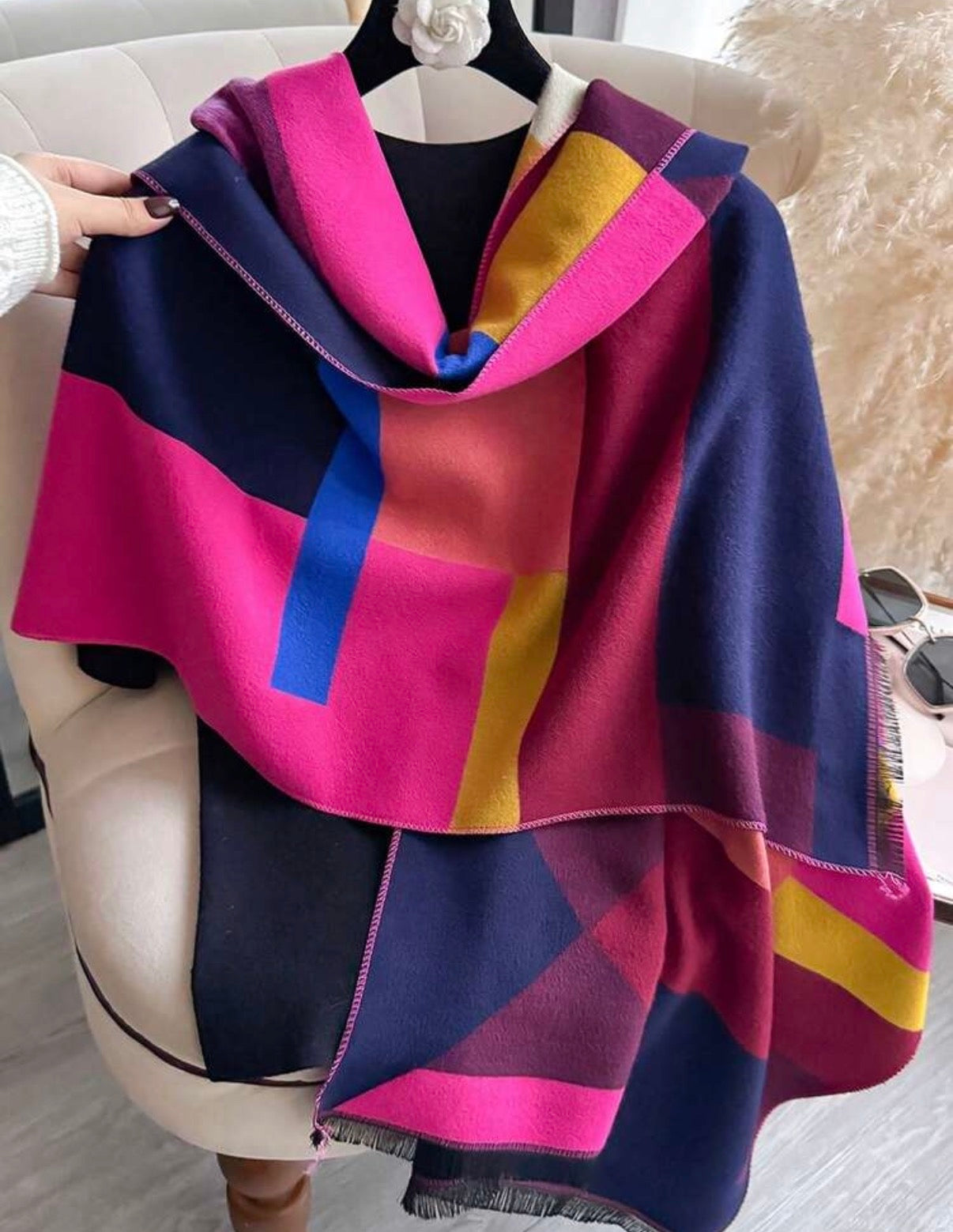 Bold-Pink-Blue-Yellow-Colour-Block-Winter-Wrap-Scarf-back