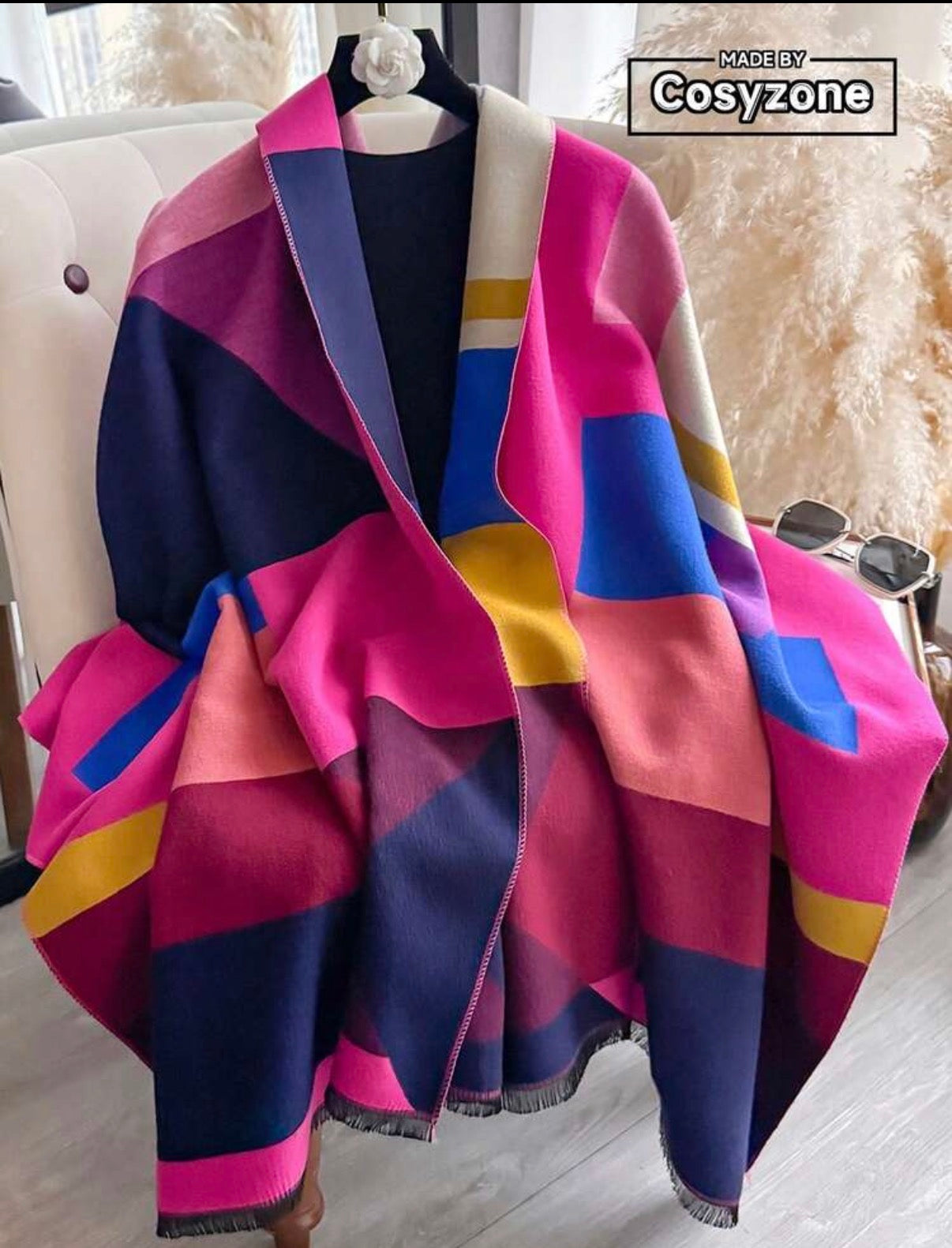 Bold-Pink-Blue-Yellow-Colour-Block-Winter-Wrap-Scarf-front