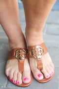 Brown-Metal-Detail-Soft-Cushion-Sandals-front
