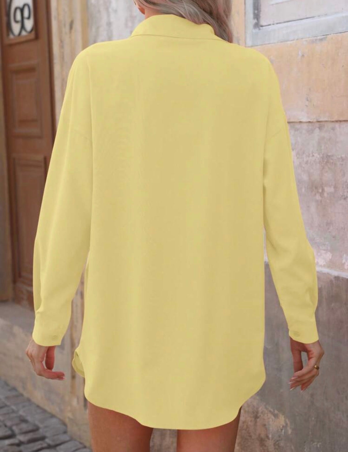 Butter-Yellow-Button-Up-Oversized-Blouse-back