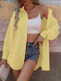 Butter-Yellow-Button-Up-Oversized-Blouse-front
