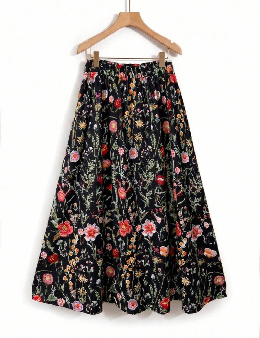 CURVE-Black-Floral-Easy-Fit-Waist-Maxi-Skirt-back