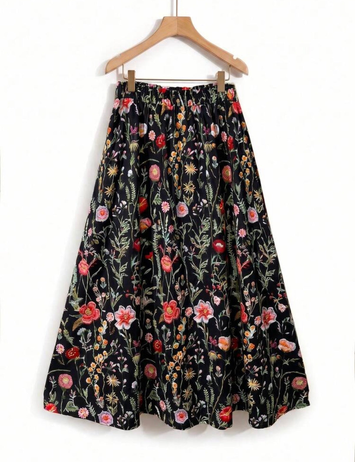 CURVE-Black-Floral-Easy-Fit-Waist-Maxi-Skirt-back