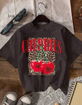 CURVE-Black-Red-Cherries-Leopard-Graphic-T-Shirt-front