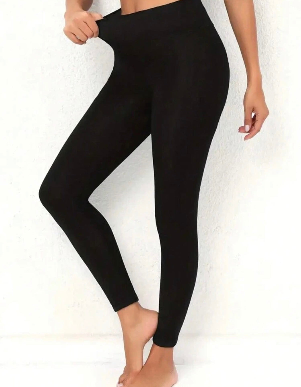 CURVE-Black-Winter-Fleece-Lined-Leggings-side