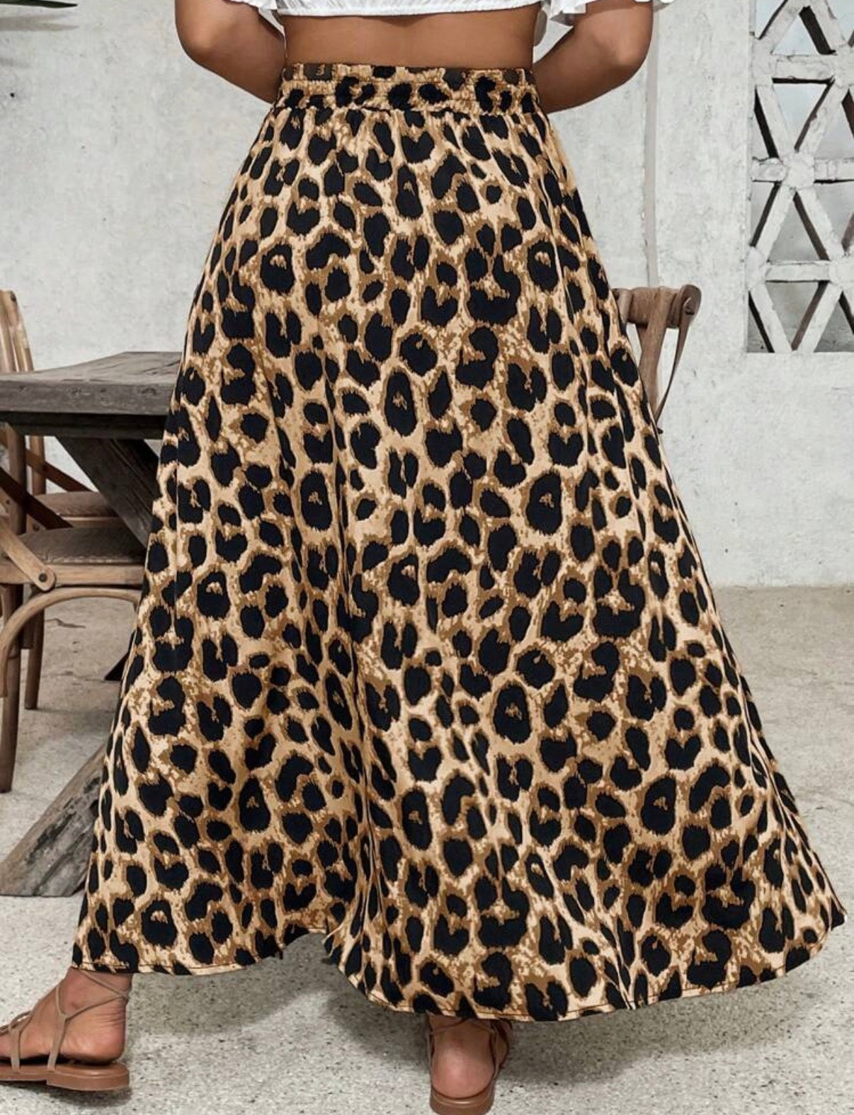 CURVE-Brown-Black-Leopard-Print-Maxi-Slit-Skirt-back