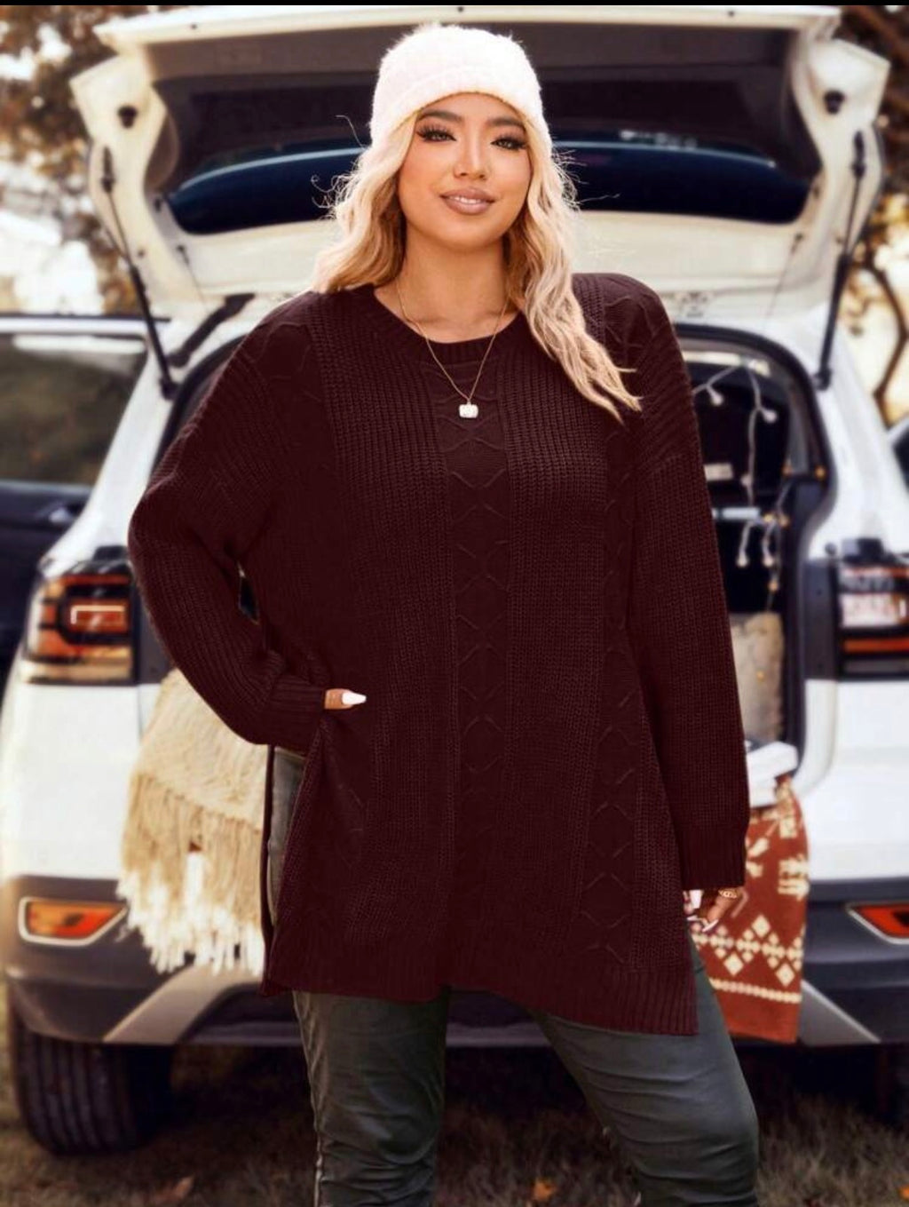 CURVE-Burgundy-Longer-Length-Jersey-front-lifestyle