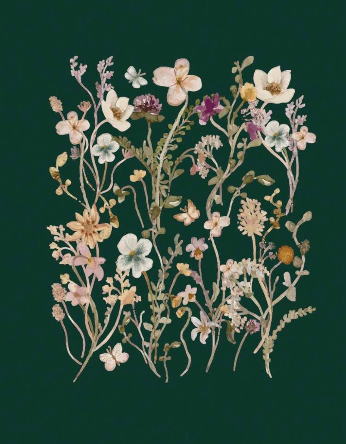 CURVE-Dark-Green-Botanical-Floral-Hoodie-back-detail