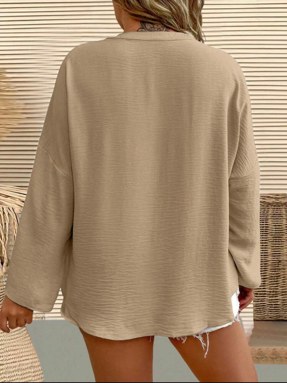CURVE-Everyday-Khaki-Relaxed-Fit-Blouse-back