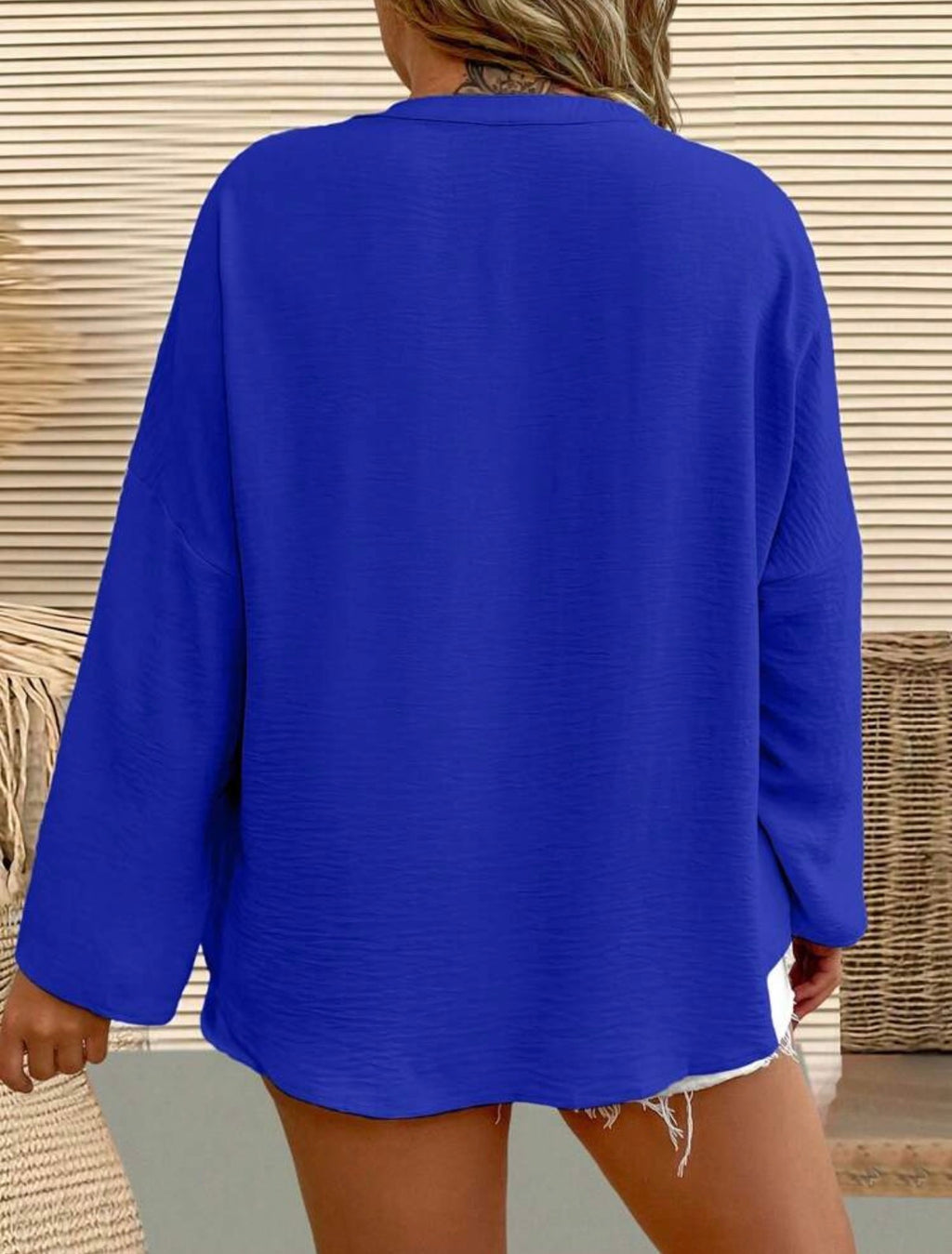 CURVE-Everyday-Royal-Blue-Relaxed-Fit-Blouse-back