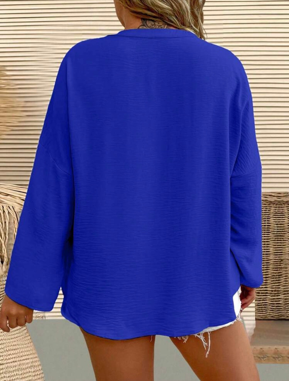 CURVE-Everyday-Royal-Blue-Relaxed-Fit-Blouse-back
