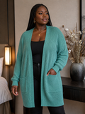 CURVE-Green-Longer-Length-Cardigan-front