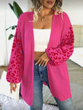 CURVE-Hot-Pink-Leopard-Sleeve-Statement-Cardigan-front