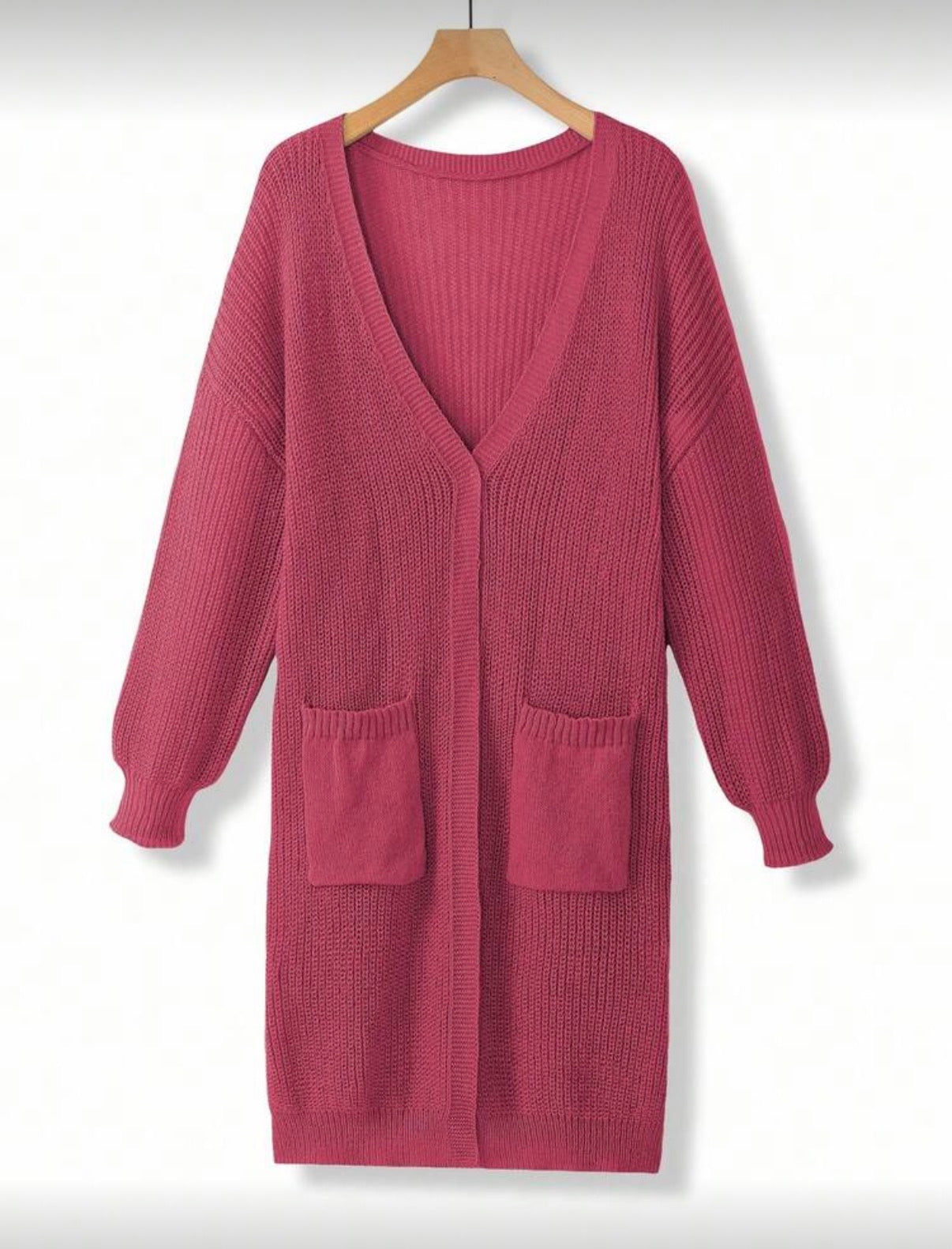 CURVE-Hot-Pink-Longer-Length-Cardigan-front-