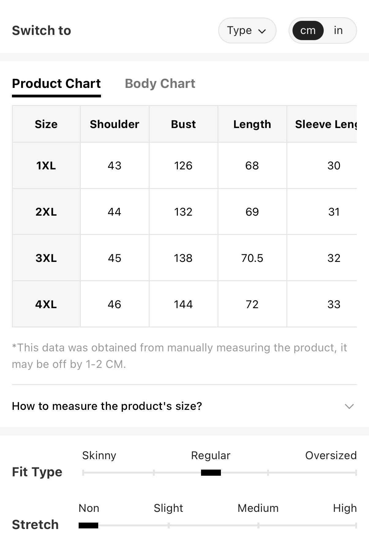 CURVE-Multi-Water-colour-Floral-Shirt-front-sizing-chart