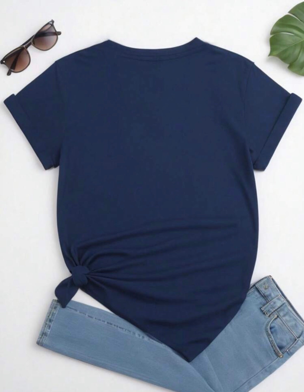 CURVE-Navy-Blue-White-Dandelion-Hedgehog-Graphic-T-Shirt-back