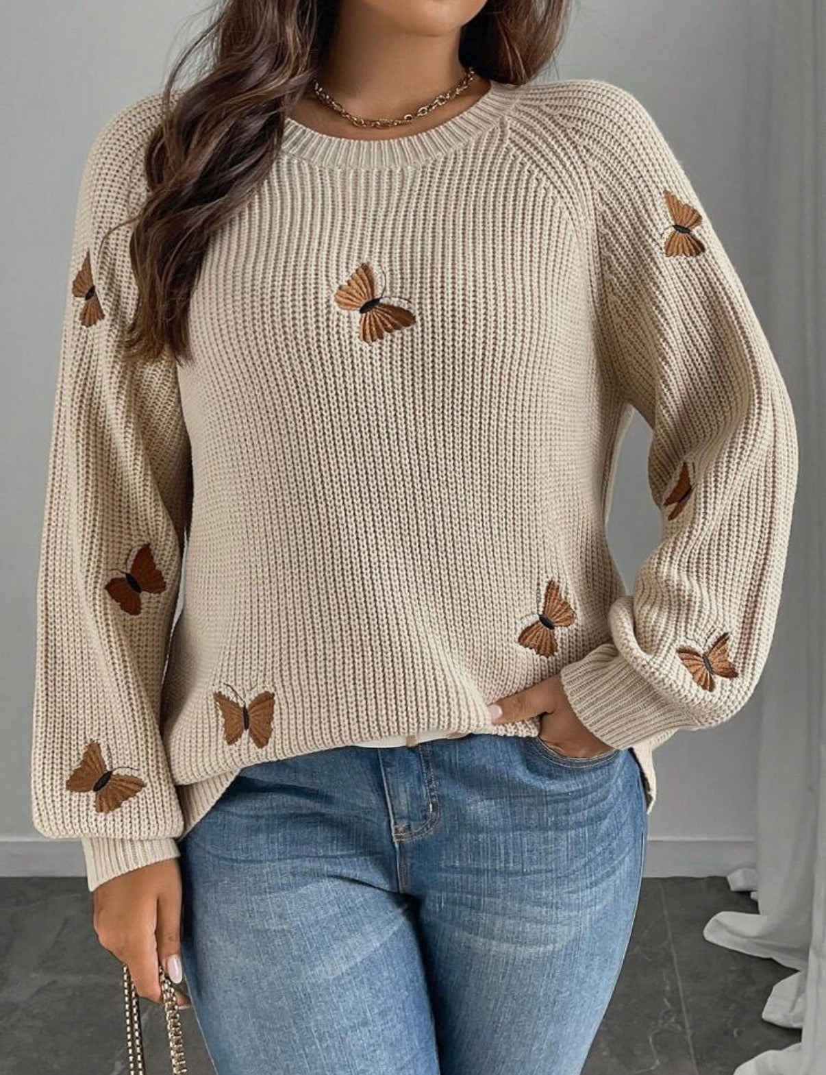 CURVE-Neutral-Brown-Embroidered-Butterfly-Jersey-front