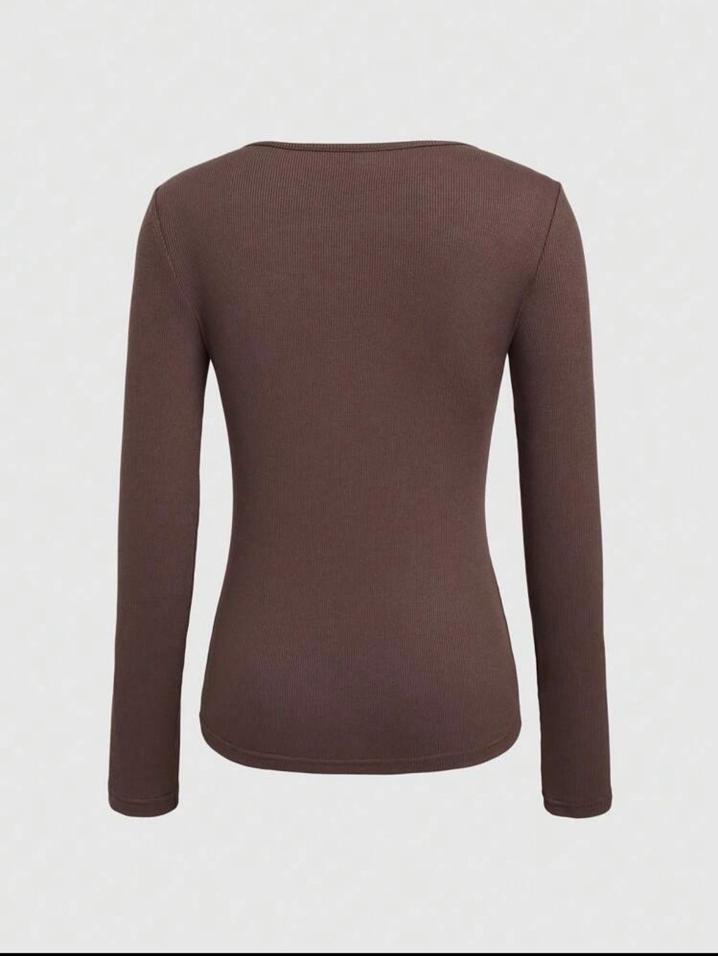 Chocolate-Brown-Cut-Out-Ribbed-Long-Sleeve-Top-back
