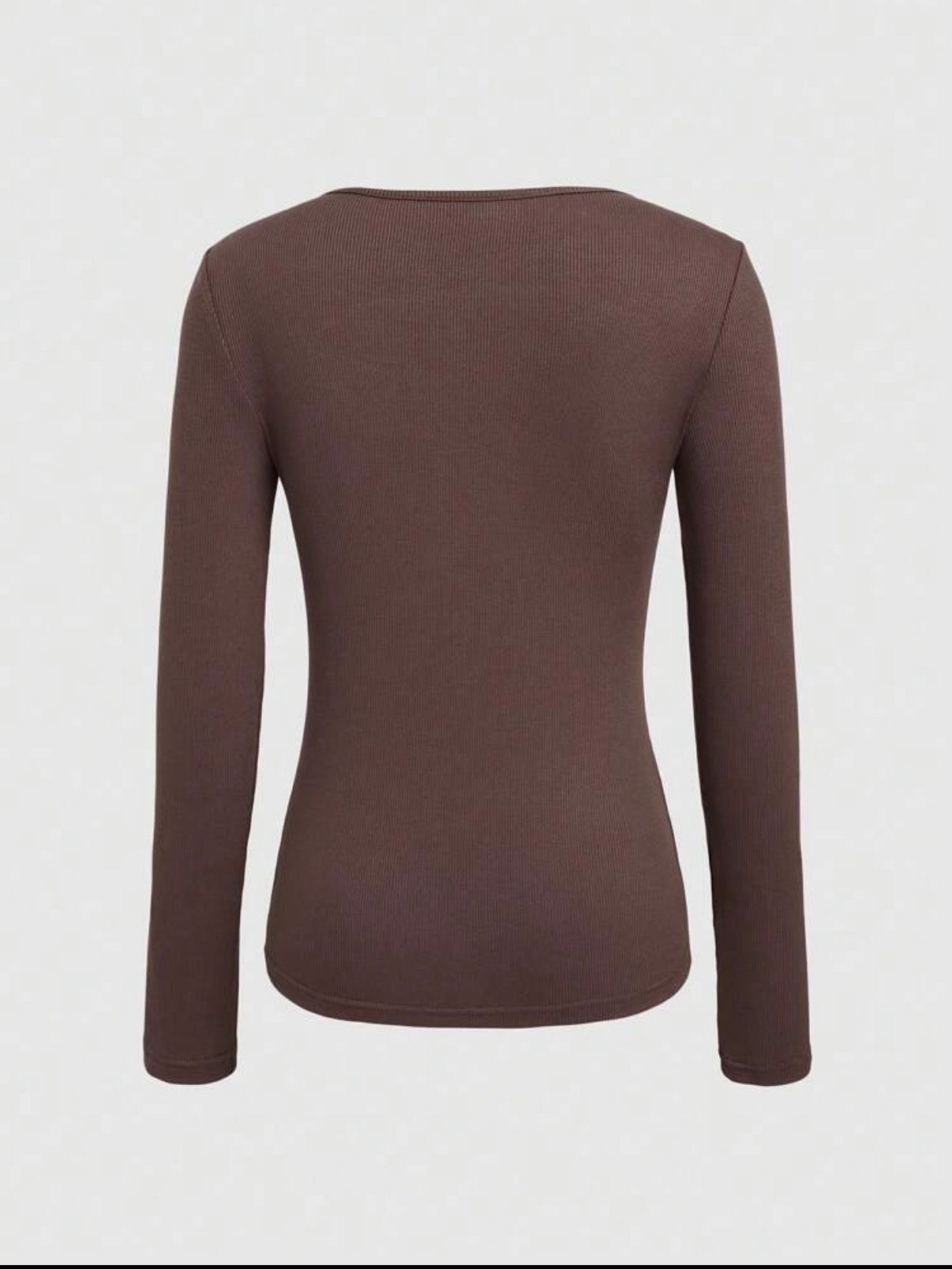 Chocolate-Brown-Cut-Out-Ribbed-Long-Sleeve-Top-back