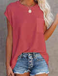 Classic-Rose-Pink-Pocket-T-Shirt-front